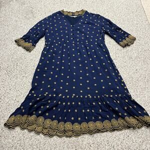 Boden Bronwen Broderie Embroidered Dress 14 Bronwynn Boho Ren Fair Feminine
